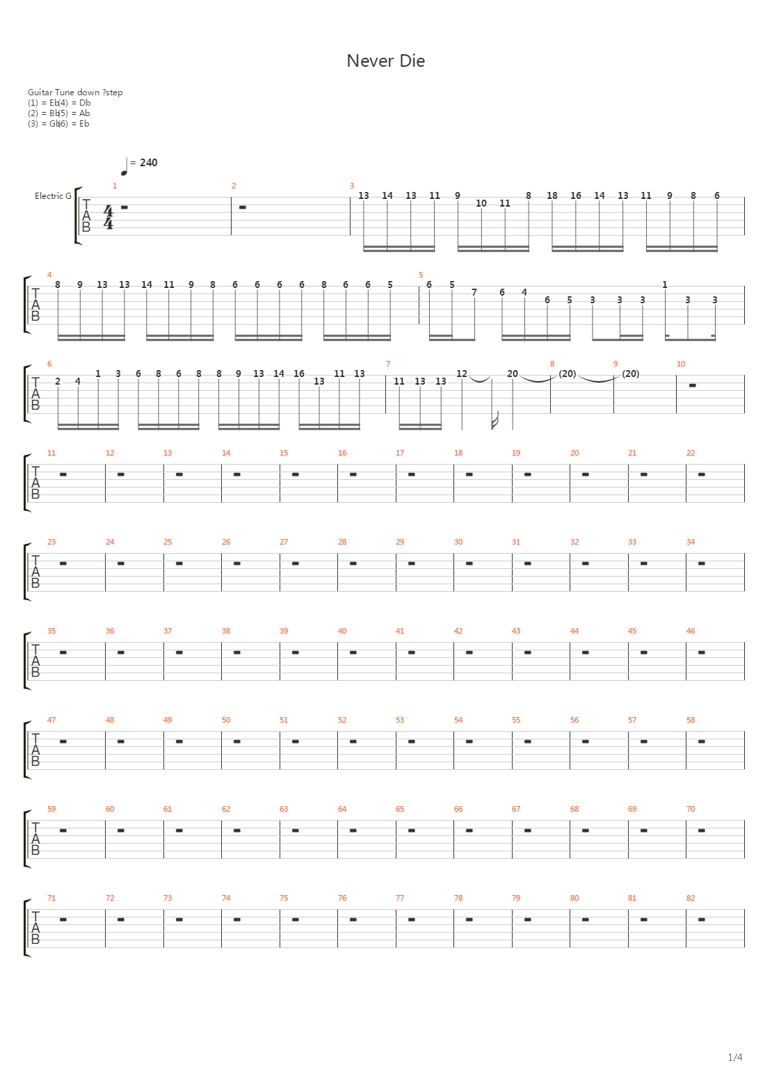 Never Die吉他谱