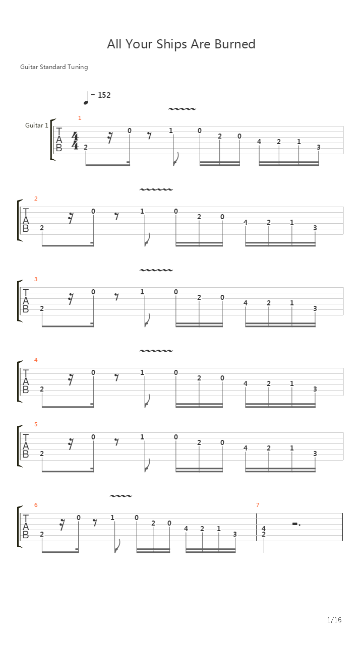 Now Your Ships Are Burned吉他谱