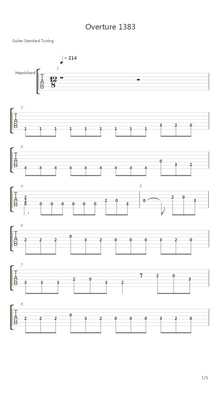 Overture 1383吉他谱