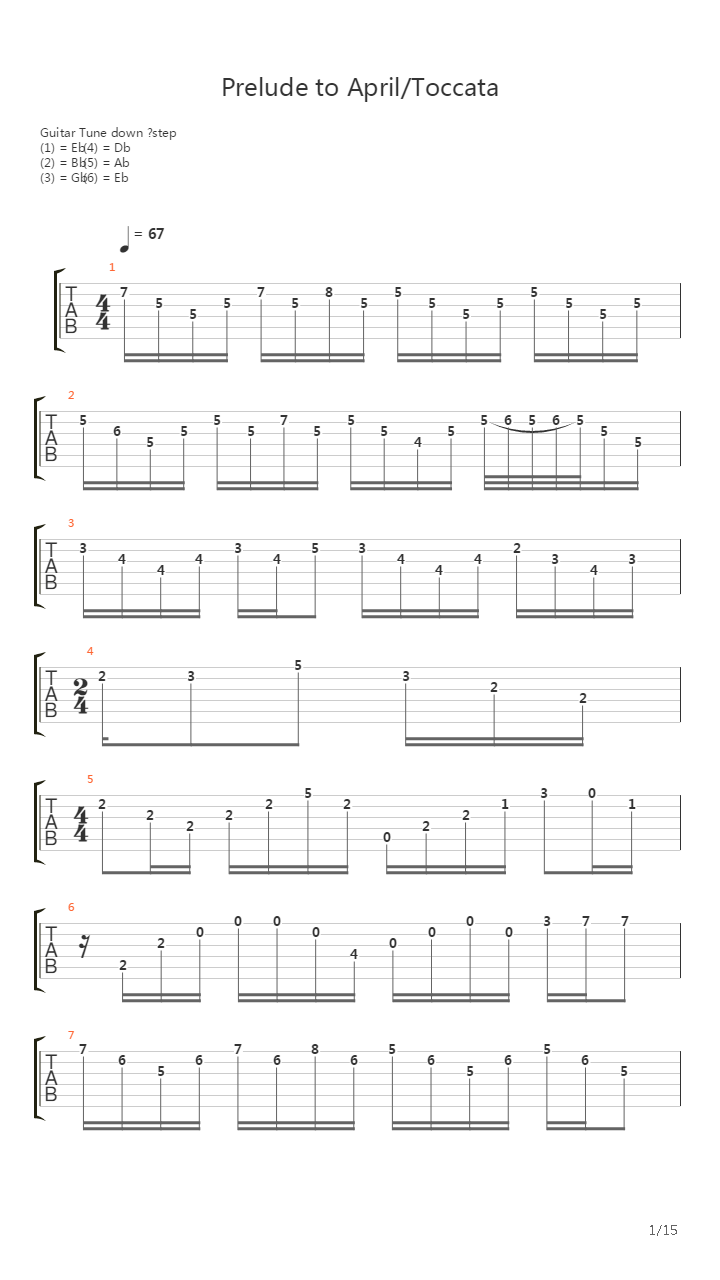 Prelude to april_Toccata吉他谱