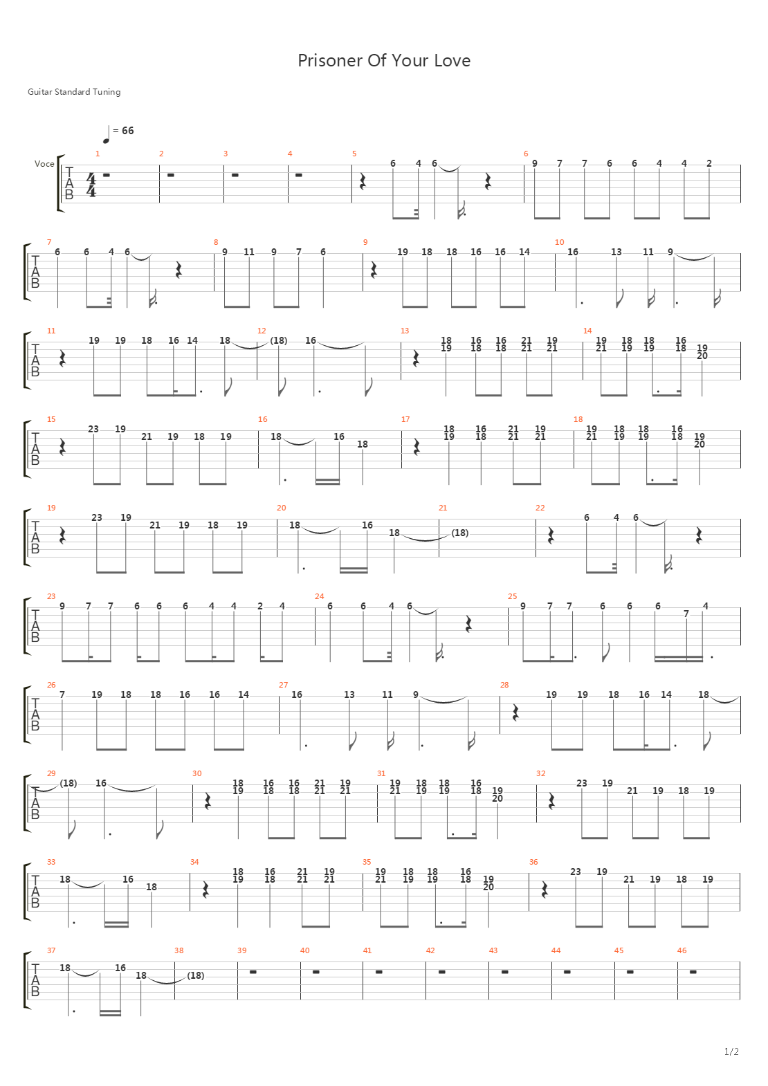 Prisoner of your Love吉他谱