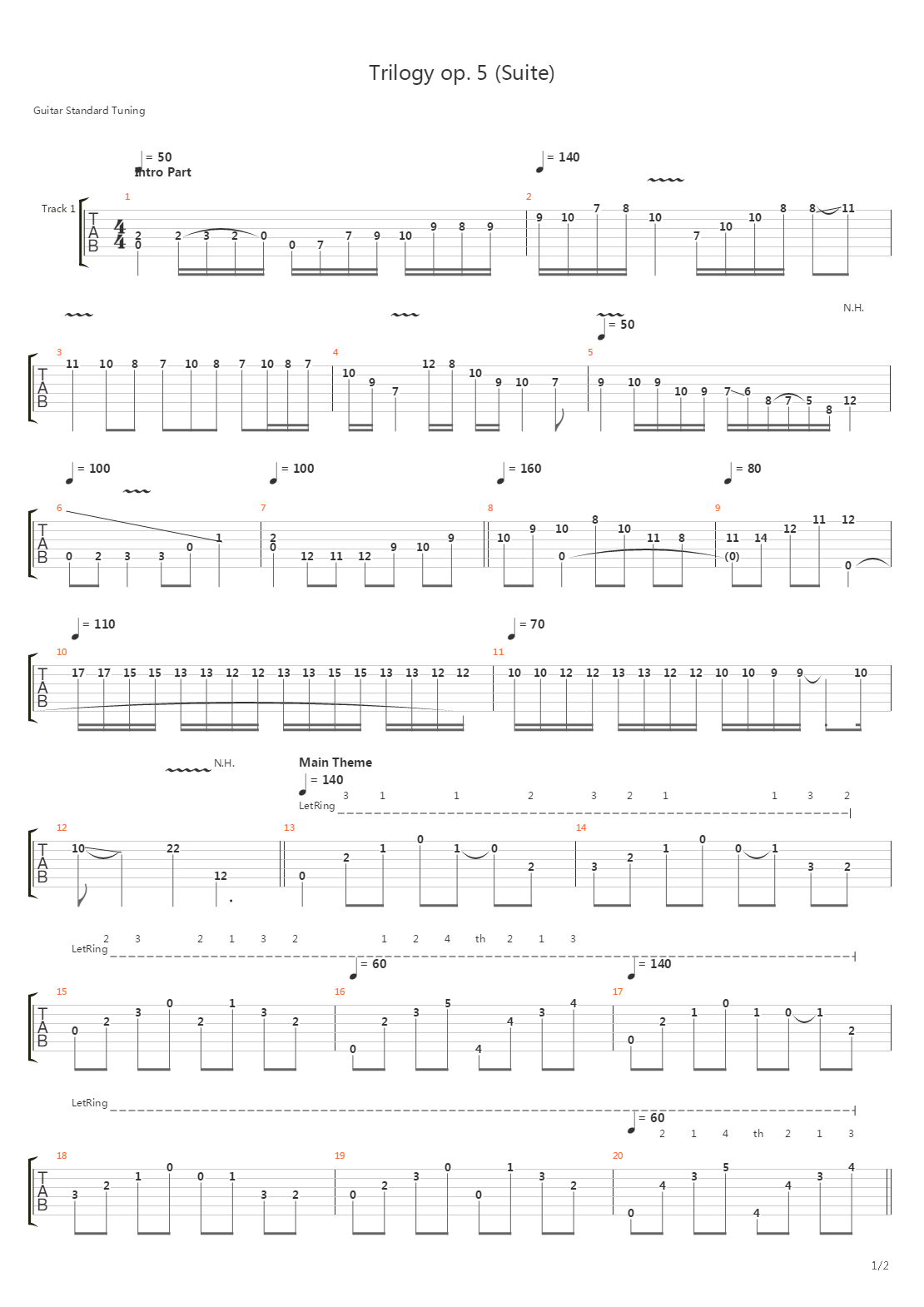 Trilogy Suite Op 5 (Second Part)吉他谱