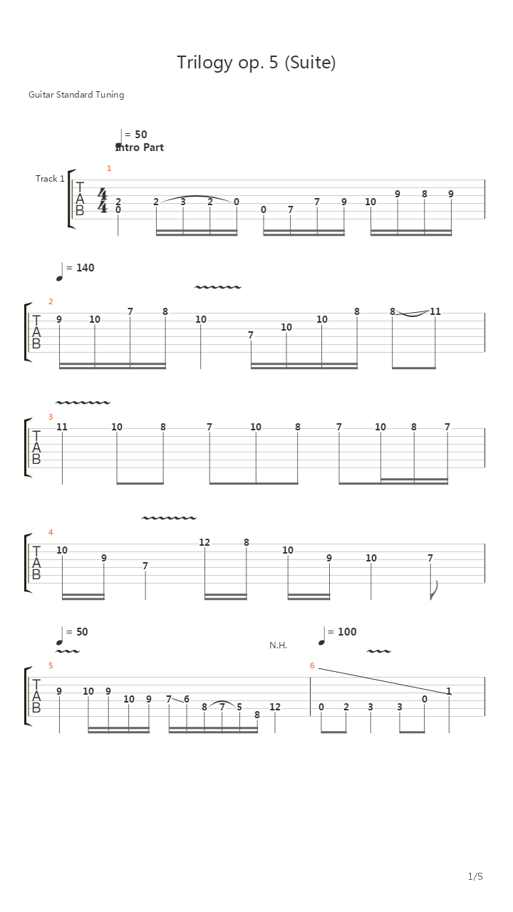 Trilogy Suite Op 5 (Second Part)吉他谱