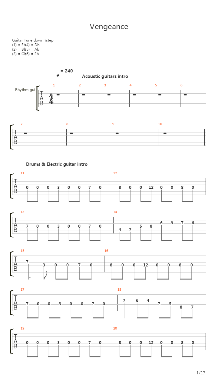 Vengeance吉他谱