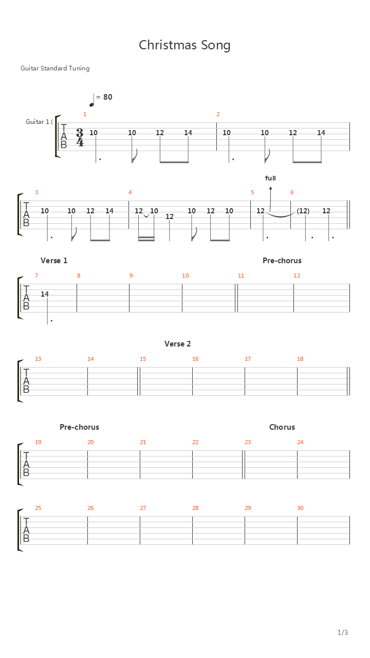 Christmas Song吉他谱