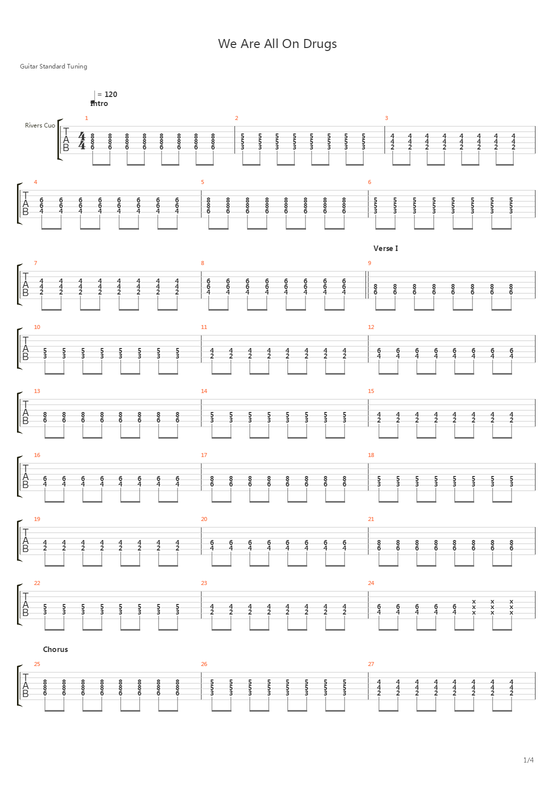 We Are All On Drugs吉他谱
