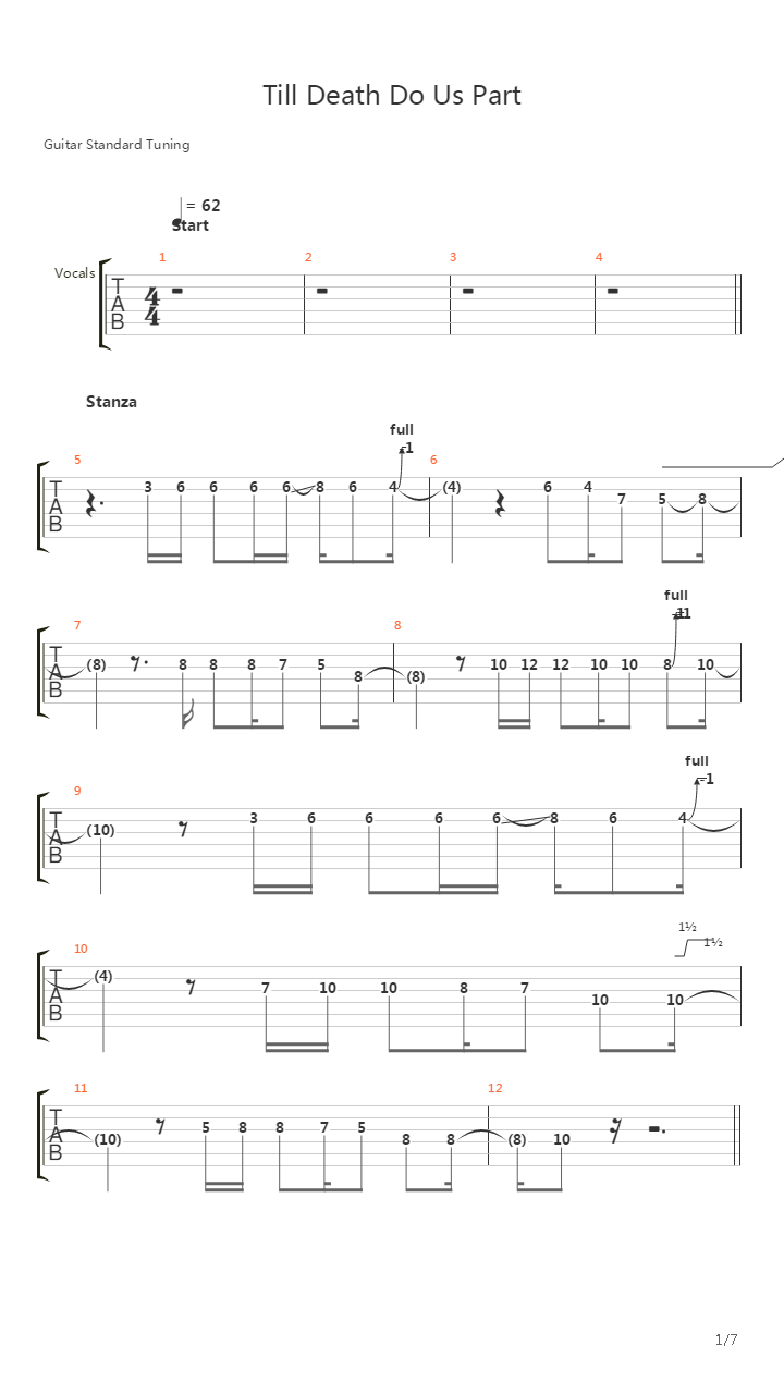 Till Death Do Us Part吉他谱