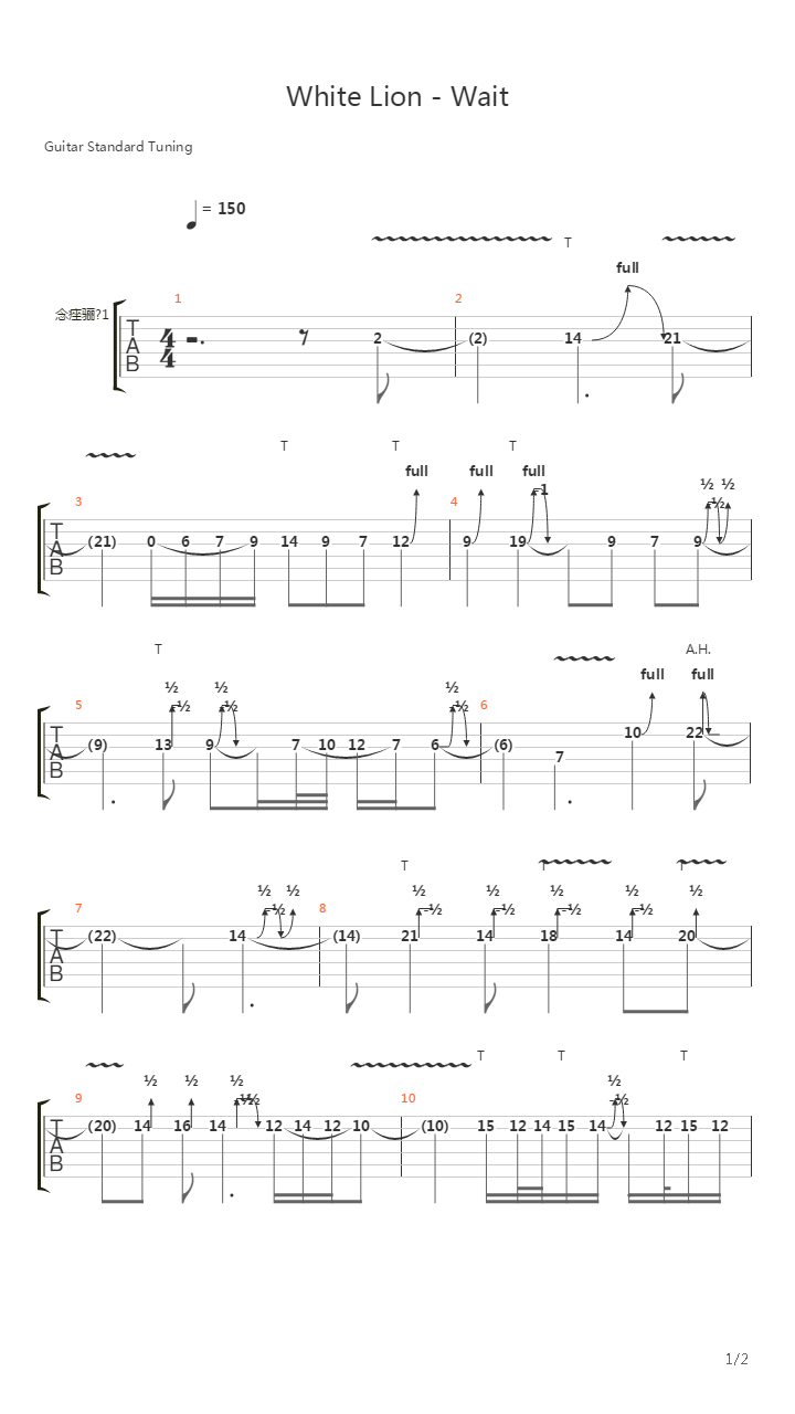 Wait (Solo played by David Escobar)吉他谱