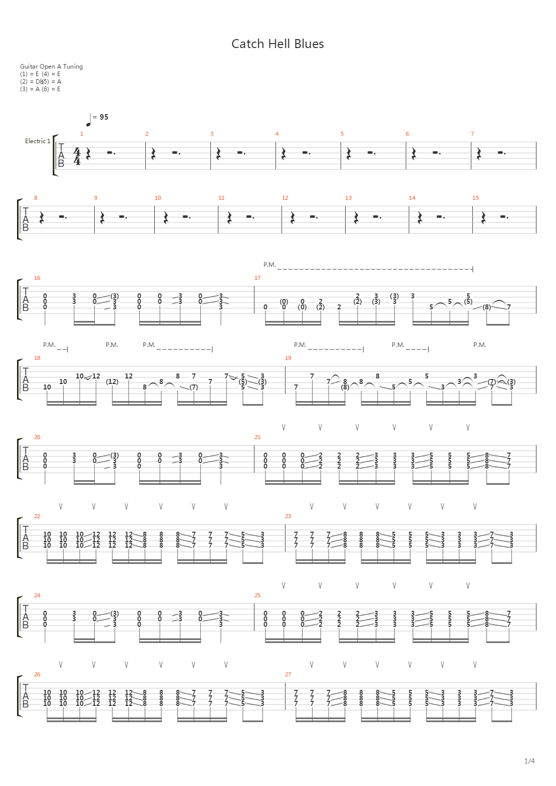 Catch Hell Blues吉他谱