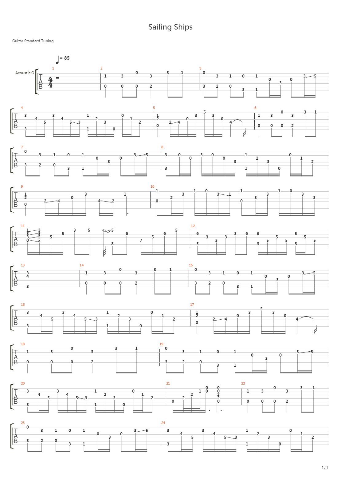 Sailing Ships吉他谱