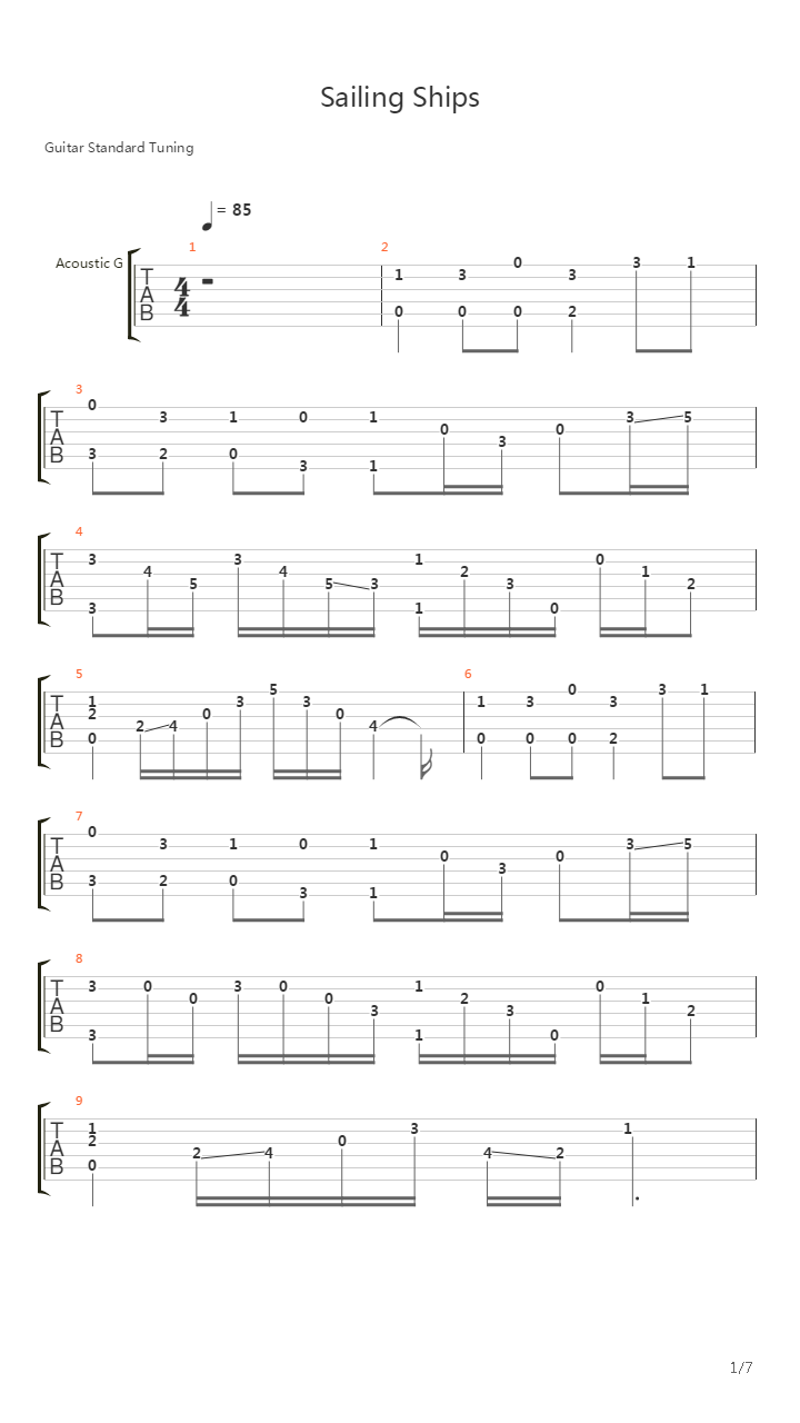 Sailing Ships吉他谱