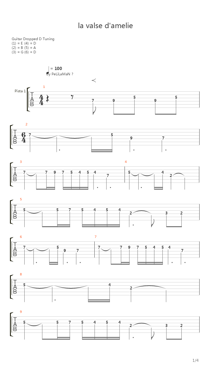 La Valse dAmelie吉他谱