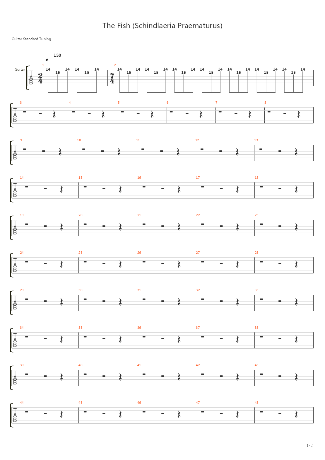 The Fish (Schindleria Praematurus)吉他谱