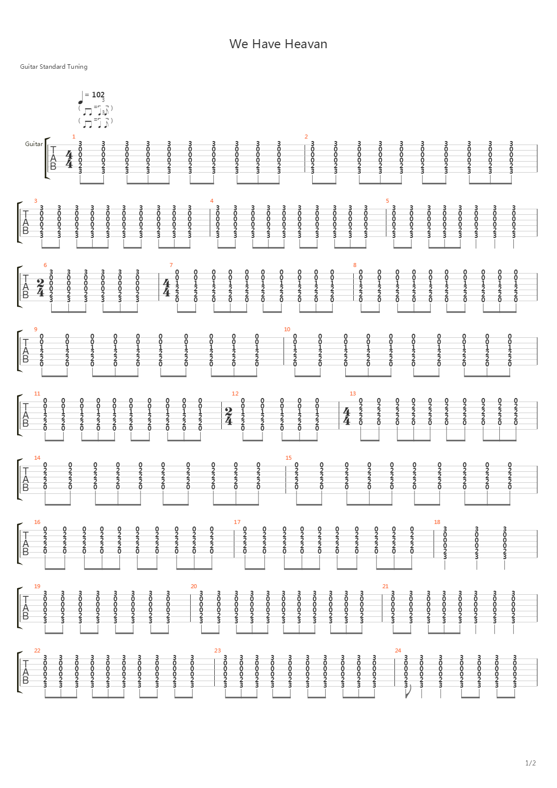 We Have Heavan吉他谱