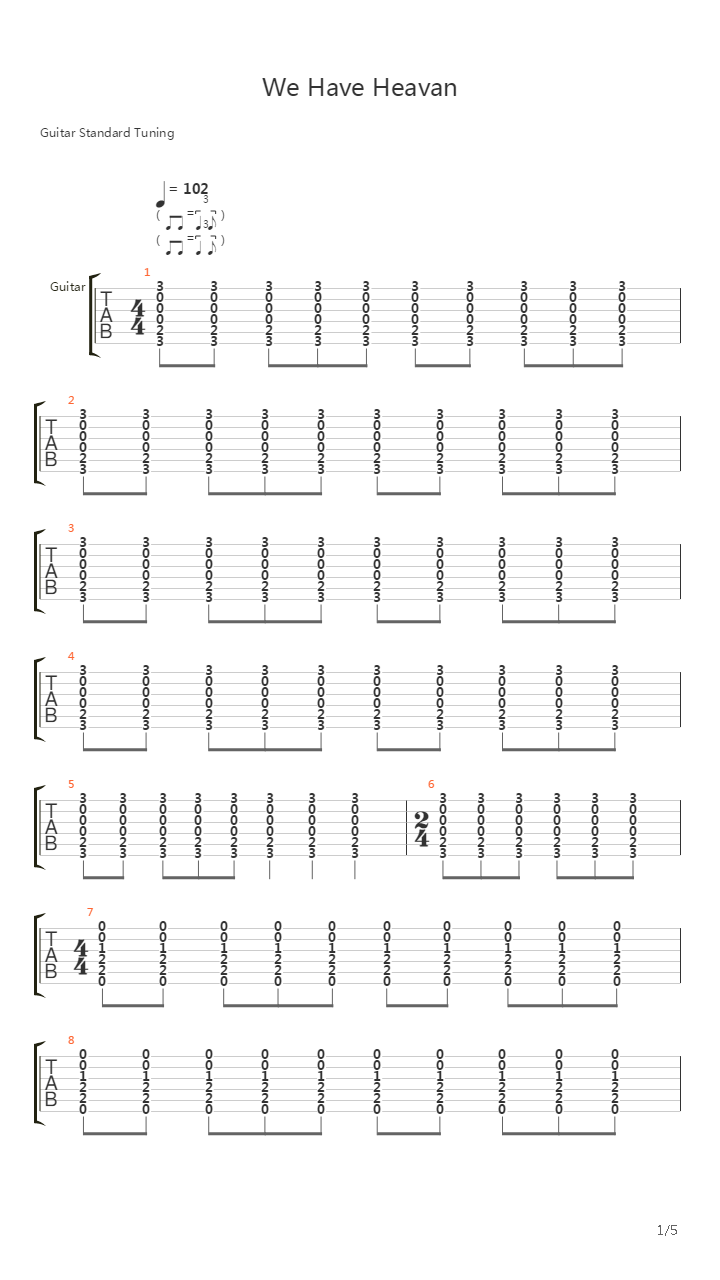 We Have Heavan吉他谱