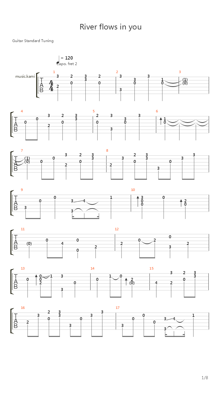 River Flows In You (15)吉他谱