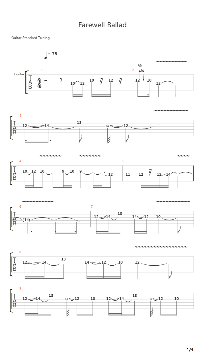 Farewell Ballad (played by David Escobar)吉他谱