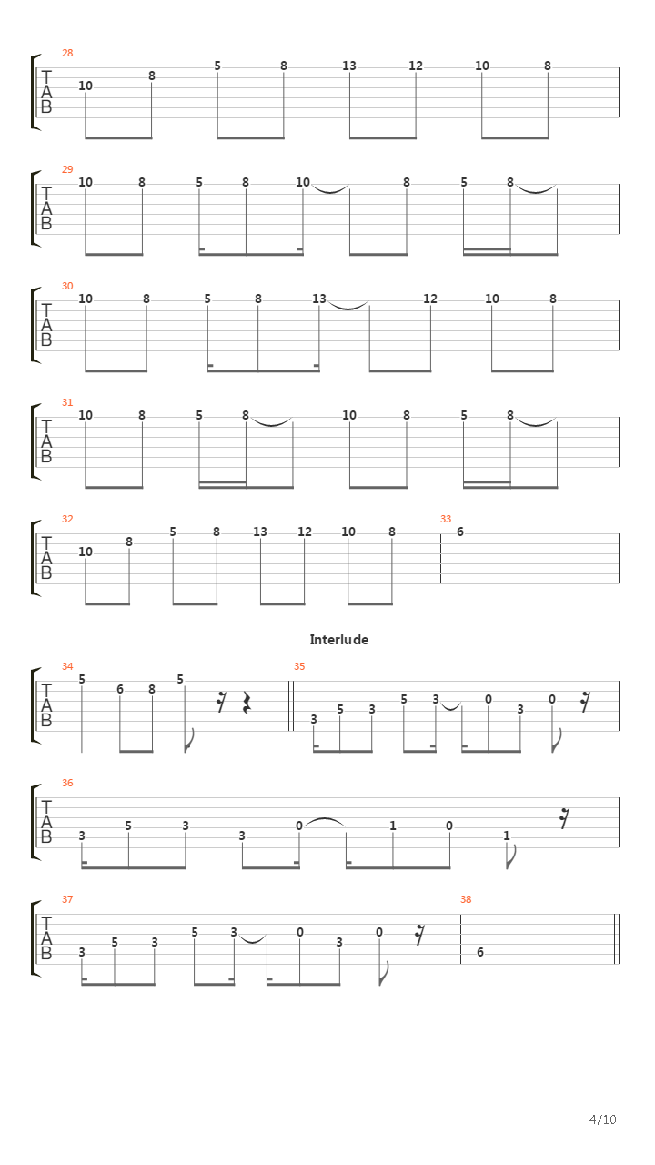 恶魔之谜 - Concentration(武智乙哉ED)吉他谱