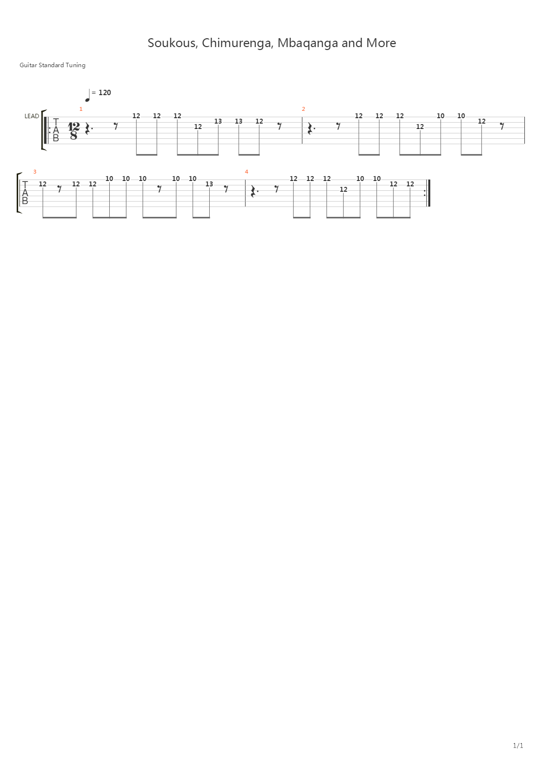 guitar player licks and lessons - Soukous, Chimurenga, Mbaqanga and More吉他谱