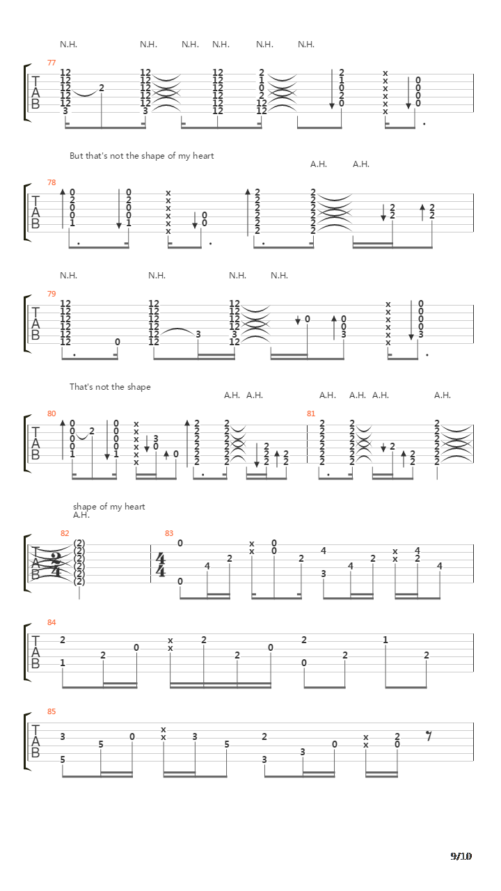 Shape of My Heart吉他谱