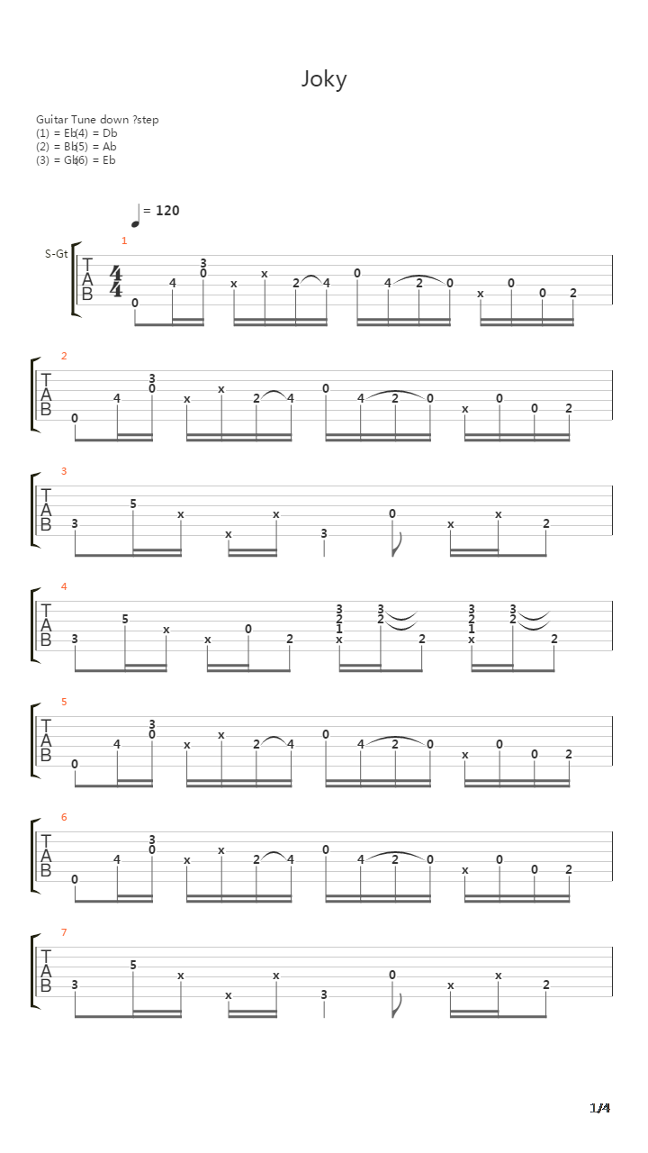 Joky吉他谱
