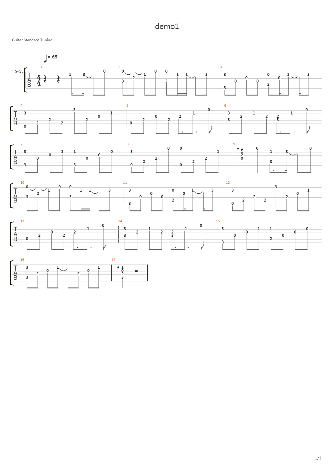Demo1(网友原创)吉他谱