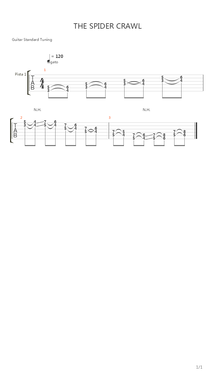 guitar player licks and lessons - THE SPIDER CRAWL吉他谱