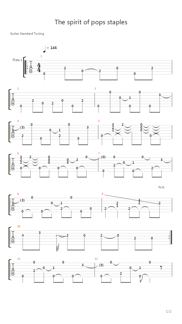 guitar player licks and lessons - The spirit of pops staples_By Jim Weider_novem吉他谱