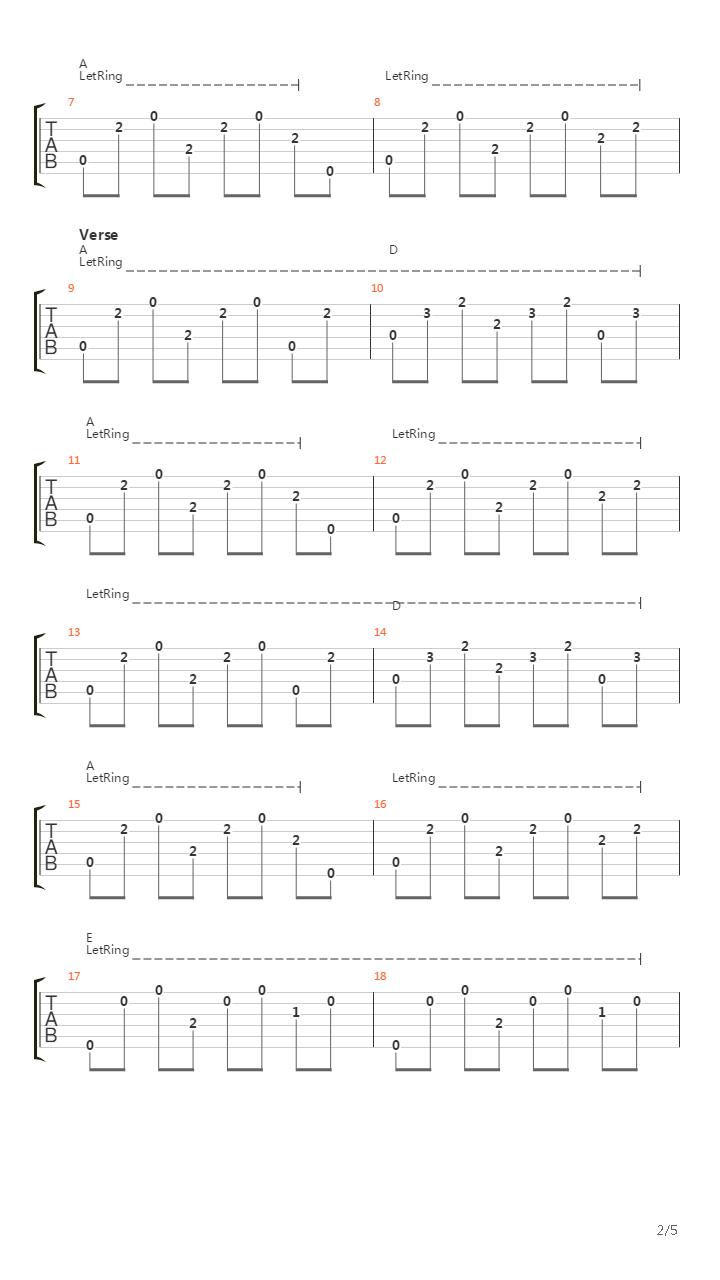For the Sake of the Song吉他谱