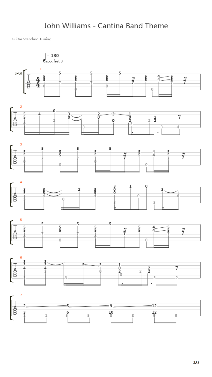 Star Wars(星球大战) - Cantina Band theme吉他谱