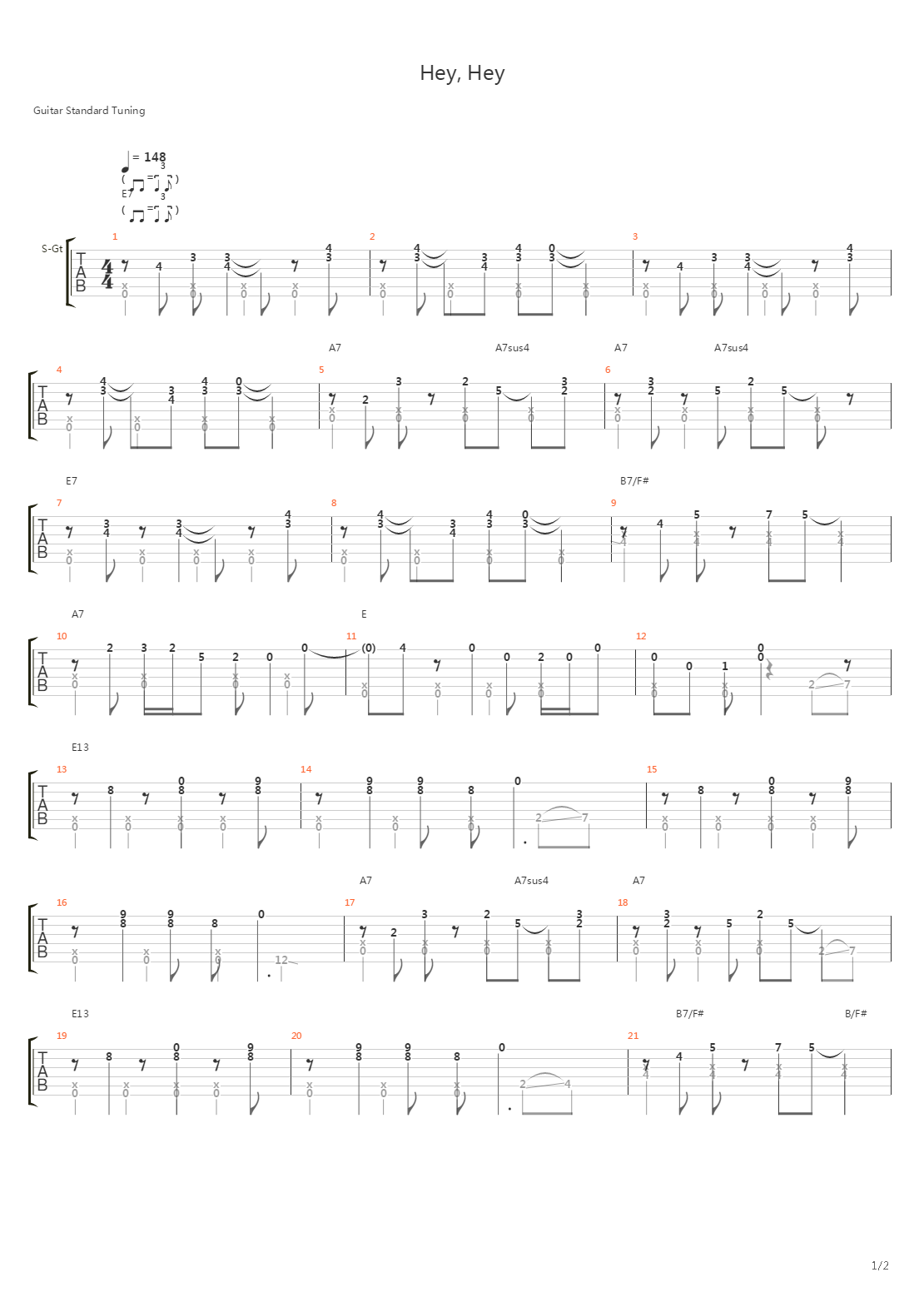 Hey Hey吉他谱
