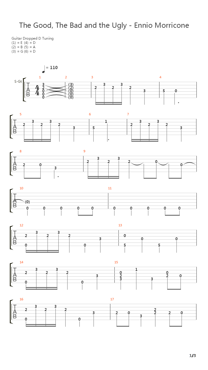 The Good The Bad and The Ugly吉他谱