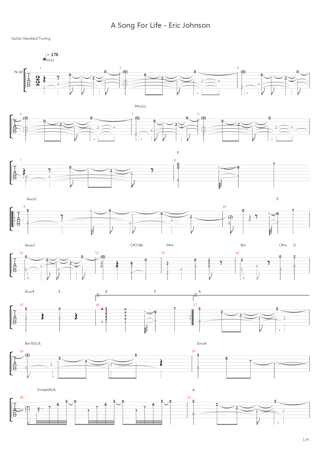 A Song For Life吉他谱