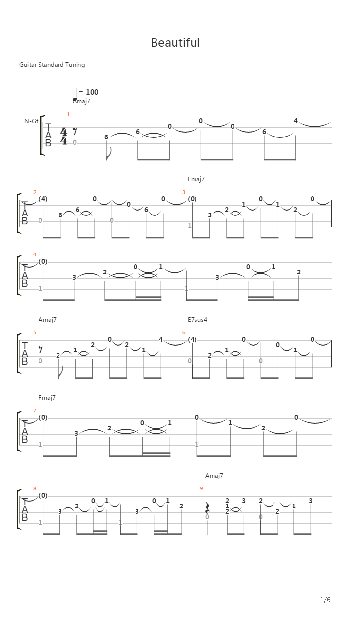 Beautiful吉他谱