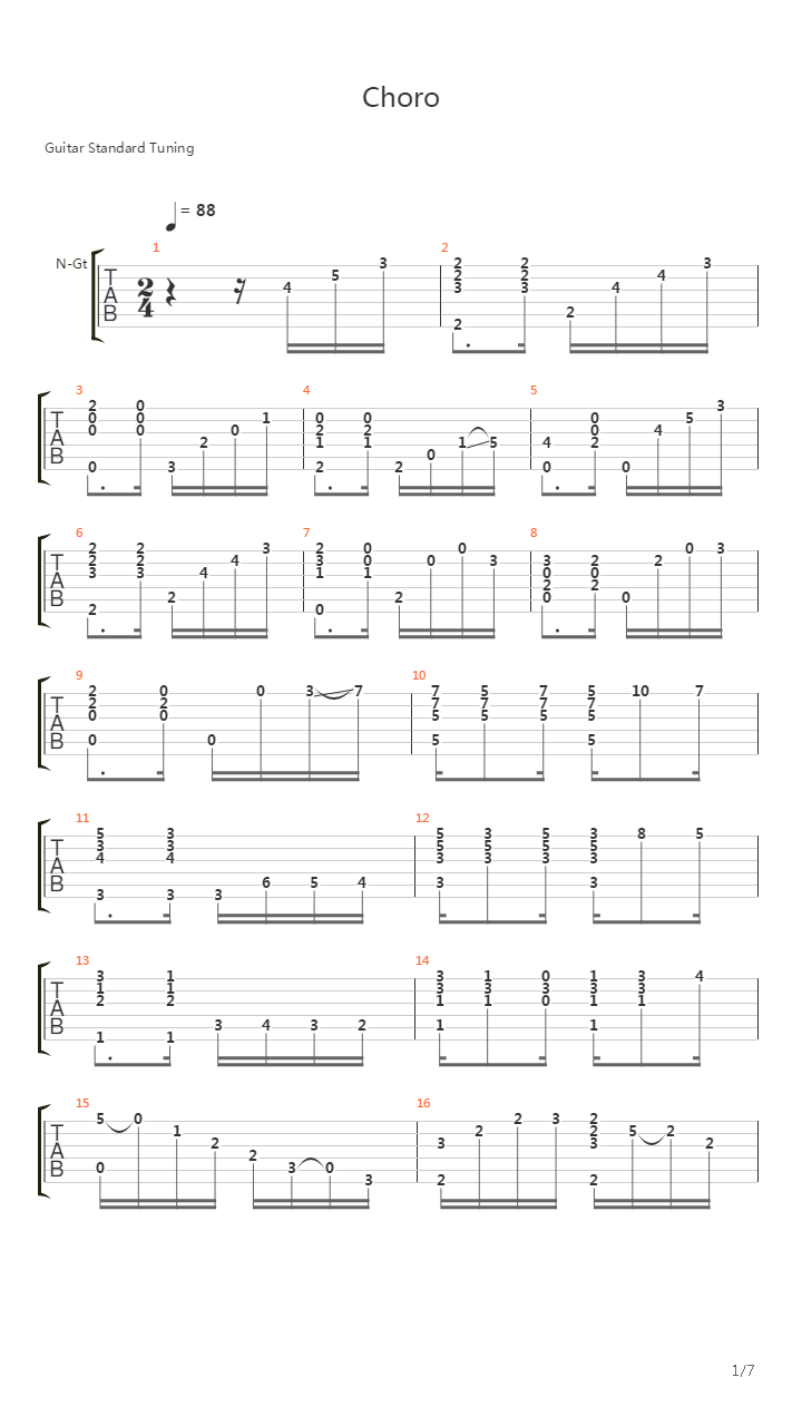 Choros 1吉他谱