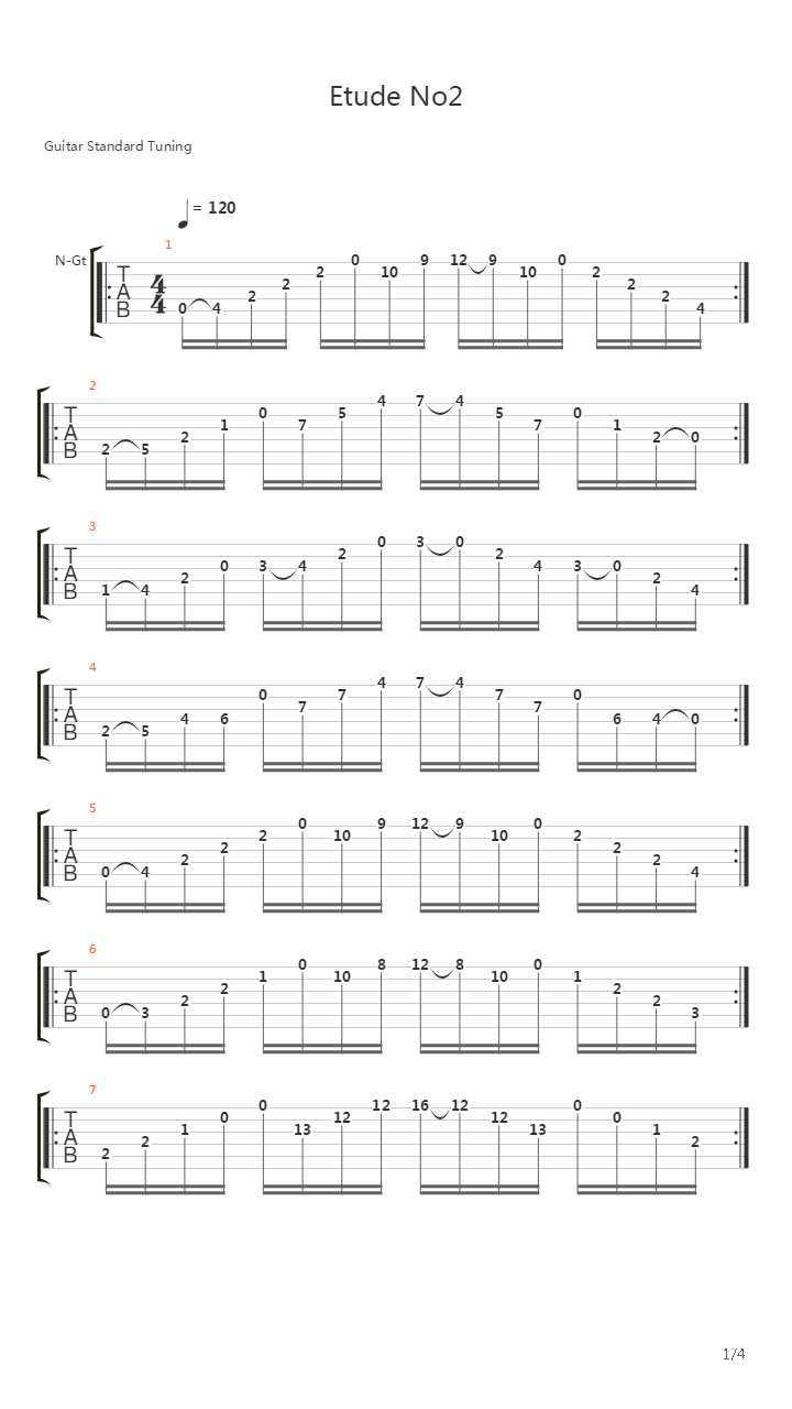 Etude No2吉他谱