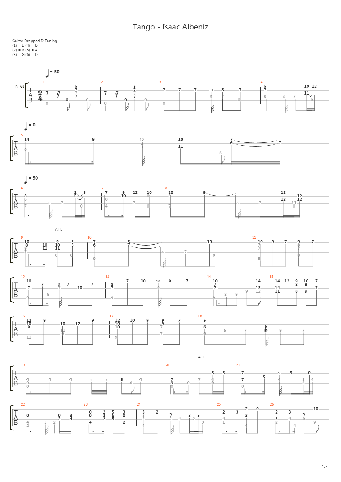 Tango吉他谱