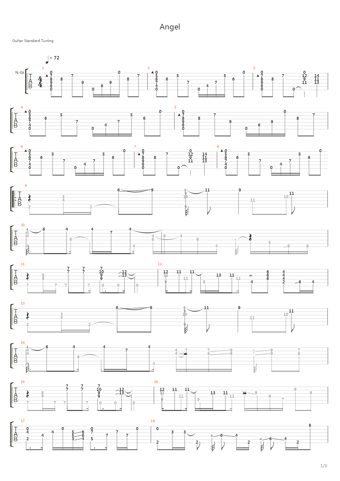 Angel吉他谱