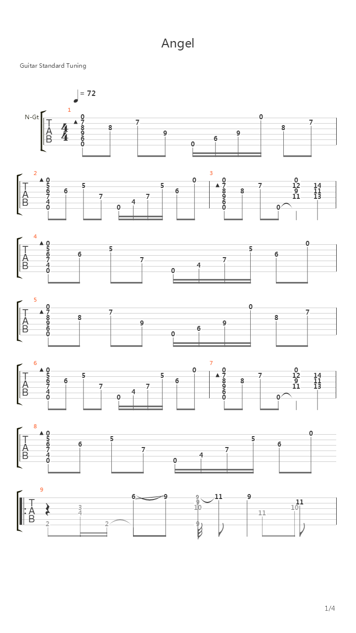 Angel吉他谱