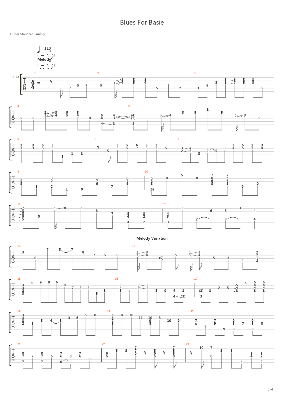 Blues For Basie吉他谱