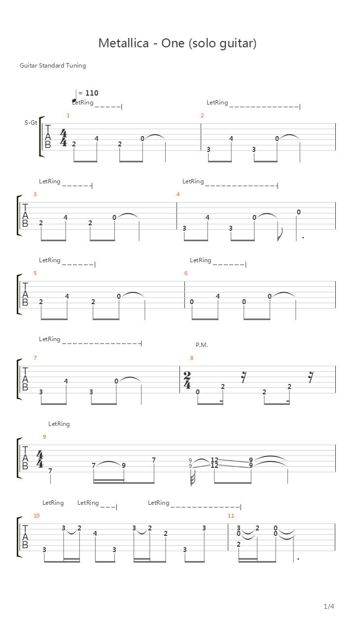 One吉他谱