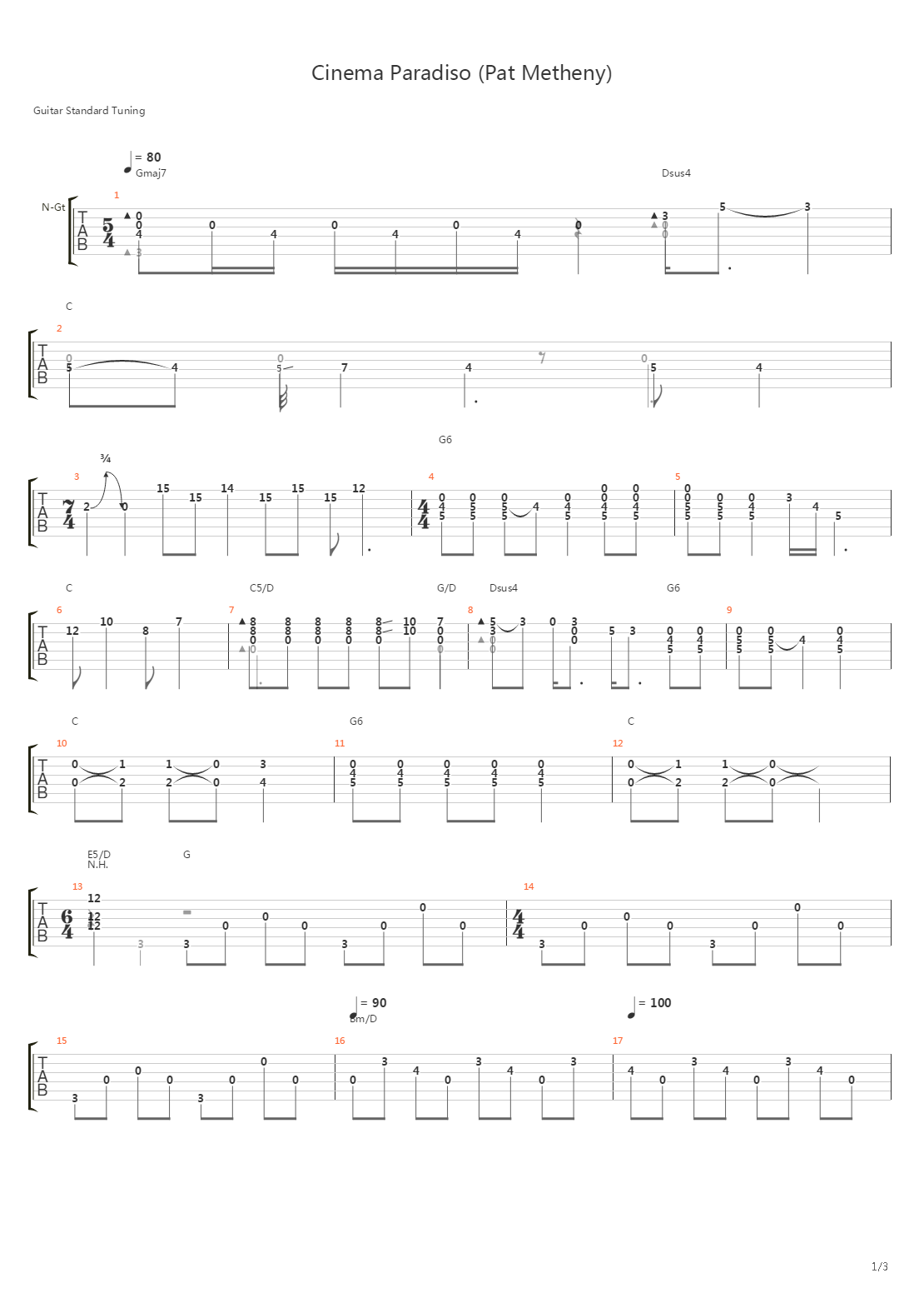 Cinema Paradiso吉他谱