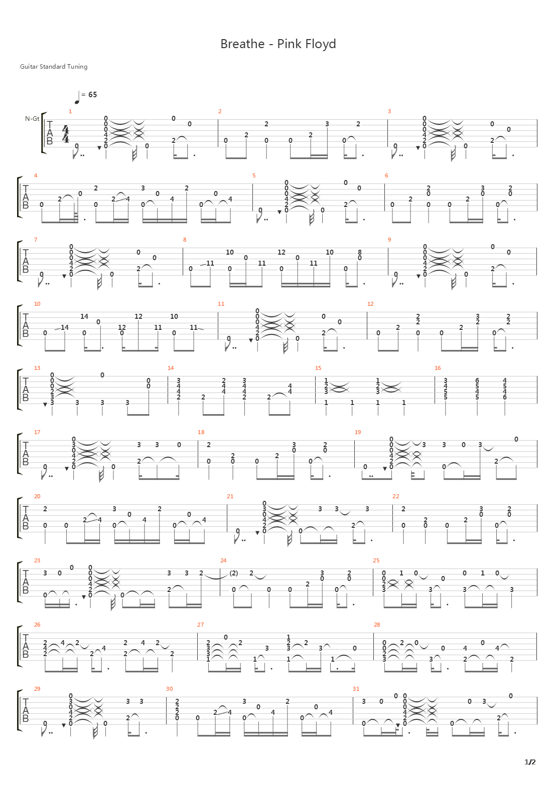 Breathe吉他谱