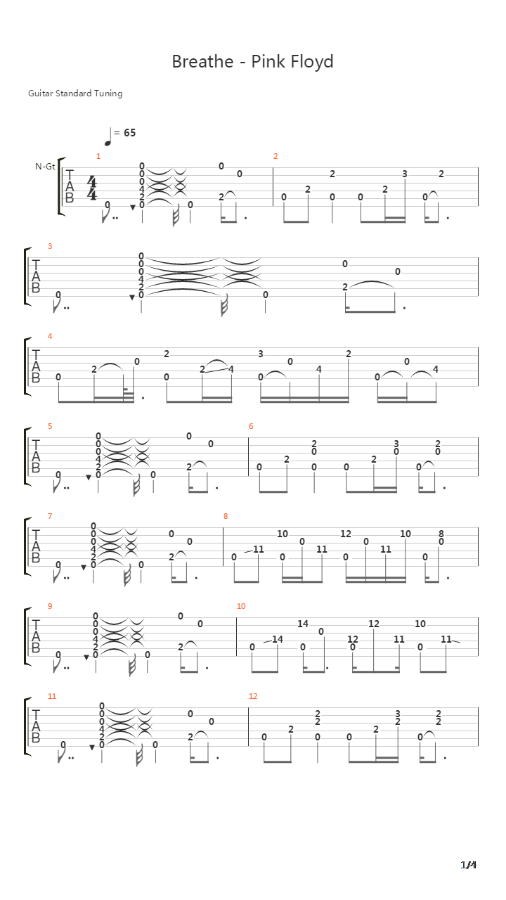 Breathe吉他谱