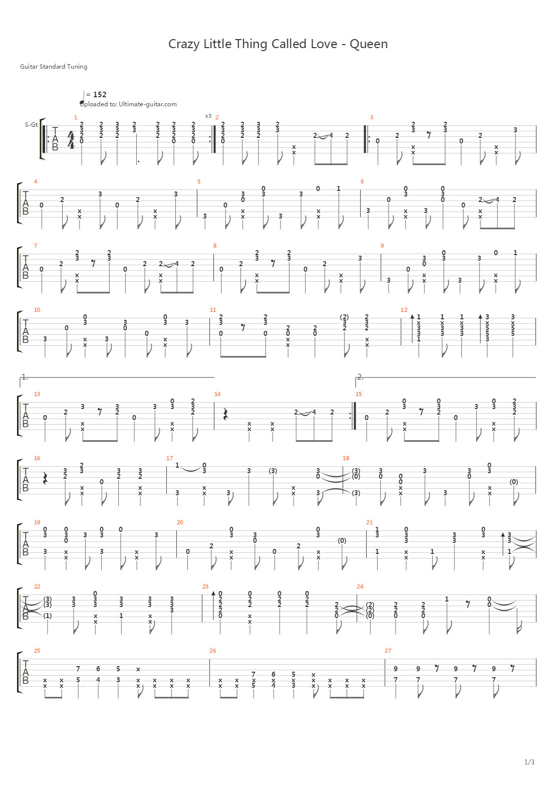 Crazy Little Thing Called Love吉他谱
