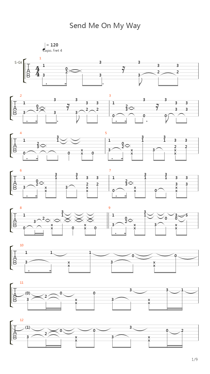 Send Me On My Way吉他谱