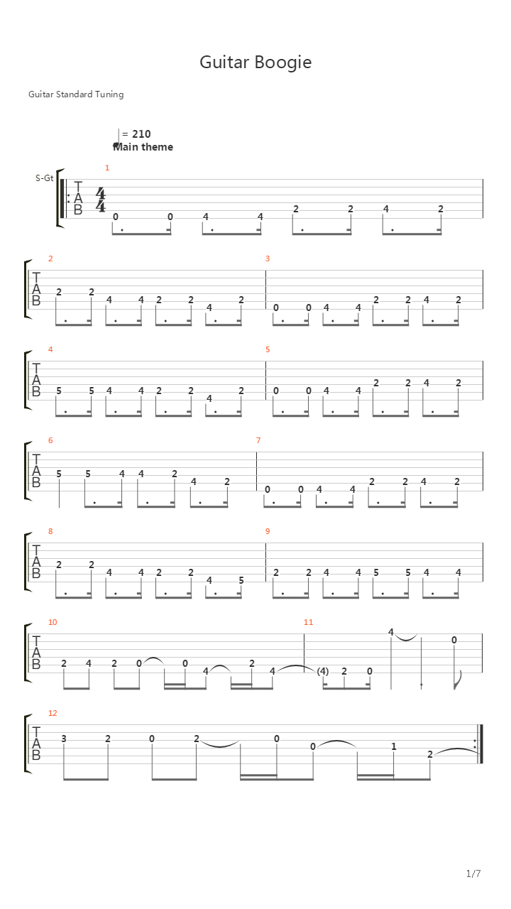 Boogie吉他谱