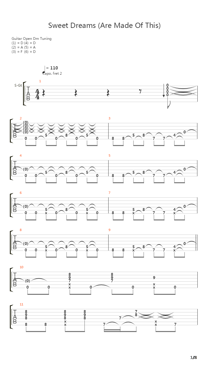Sweet Dreams吉他谱