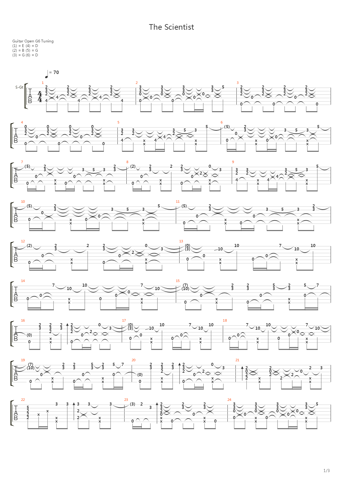 The Scientist吉他谱