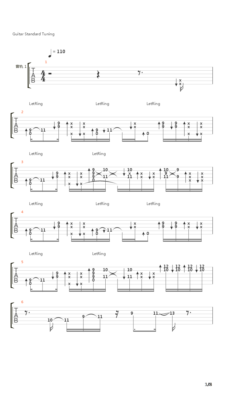 Rhythm tone-funk girl吉他谱